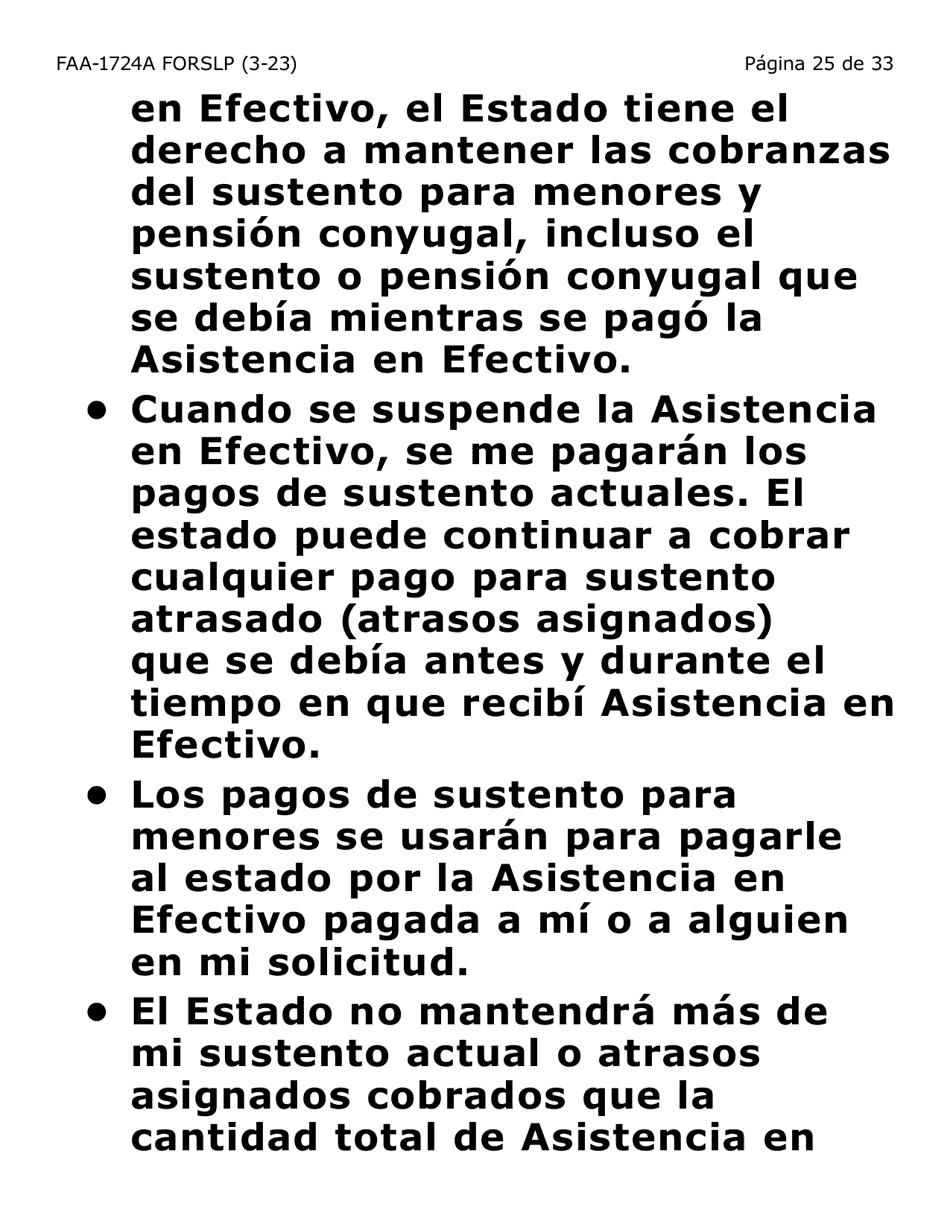 Formulario FAA-1724A-SLP Paginas De Firma De La Solicitud (Letra Grande) - Arizona (Spanish), Page 25