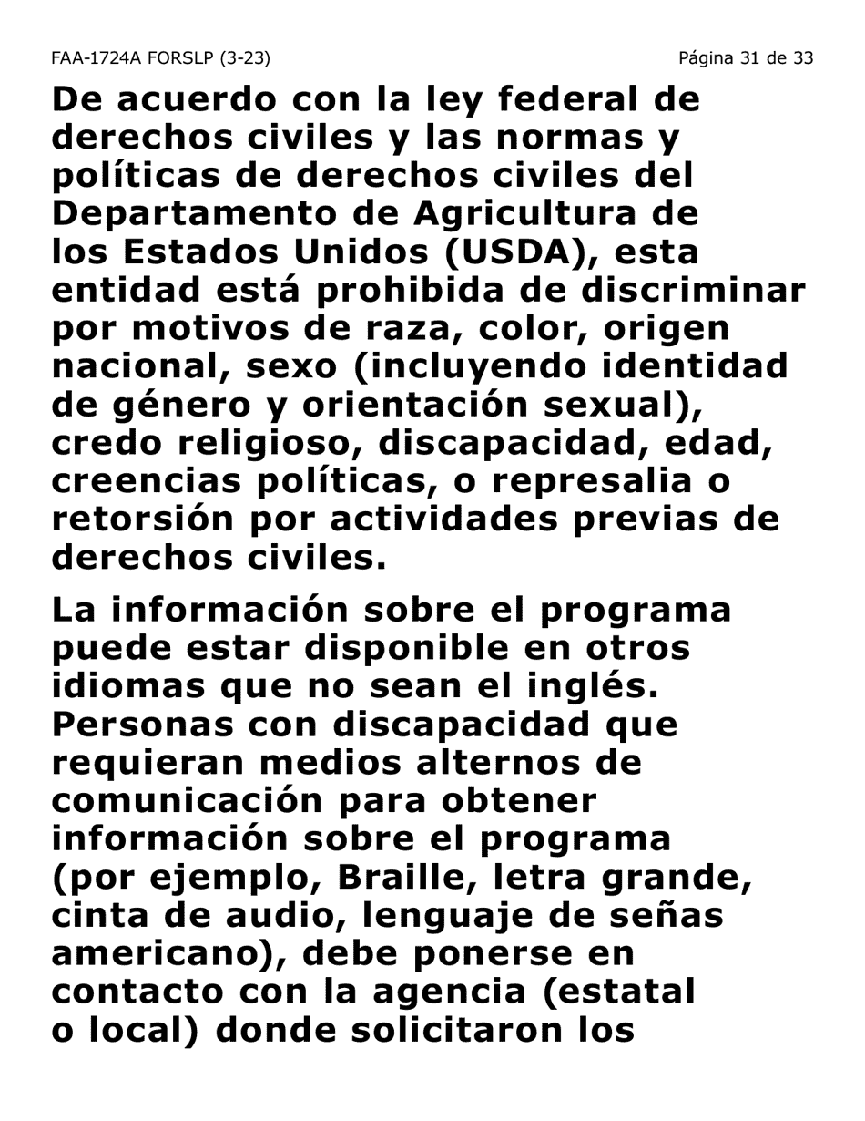 Formulario FAA-1724A-SLP Paginas De Firma De La Solicitud (Letra Grande) - Arizona (Spanish), Page 31