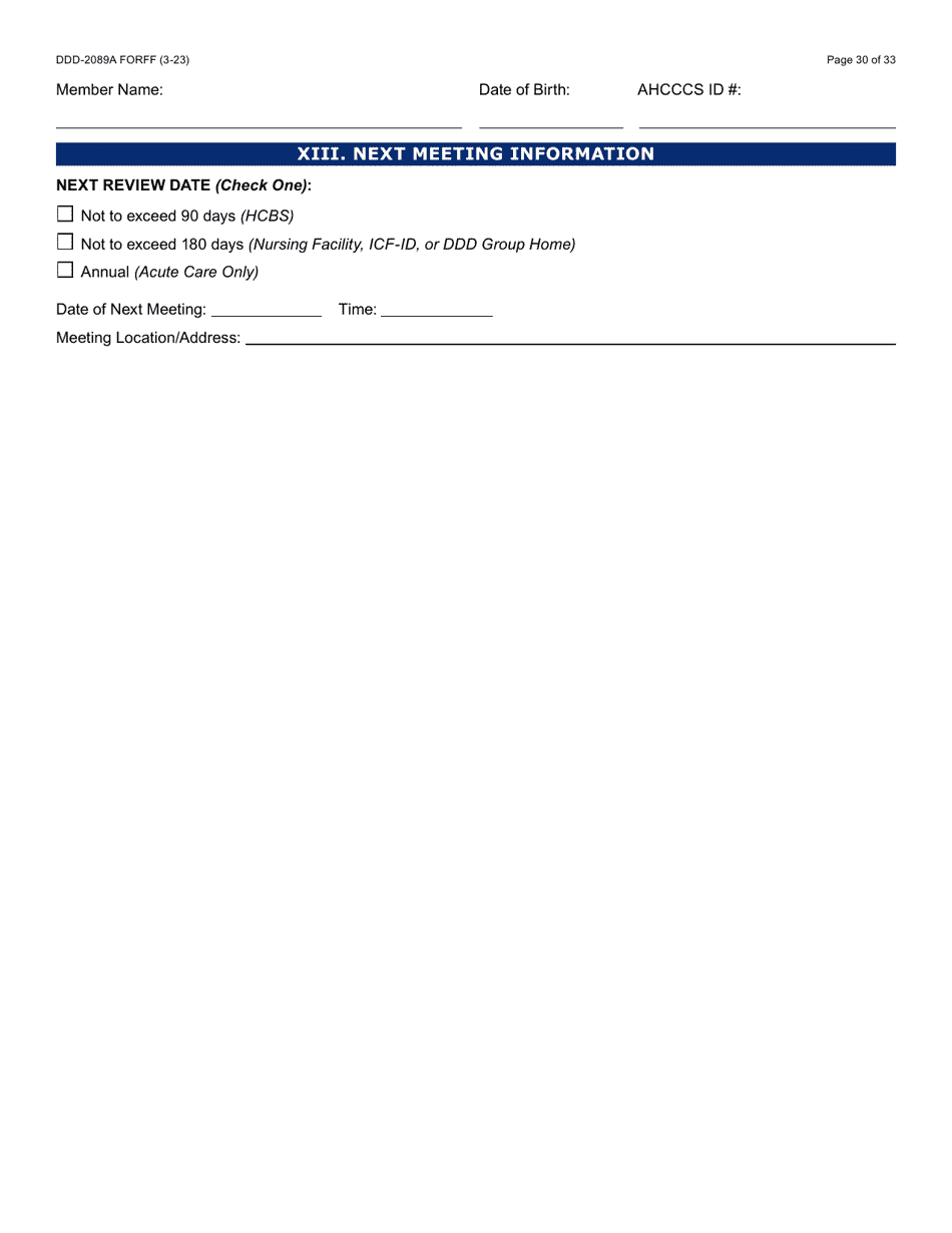 Form DDD-2089A Ddd Person Centered Service Plan - Arizona, Page 30