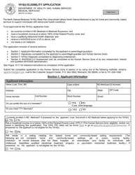 Form SFN741 1915(I) Eligibility Application - North Dakota