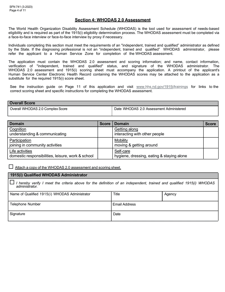 Form SFN741 1915(I) Eligibility Application - North Dakota, Page 4