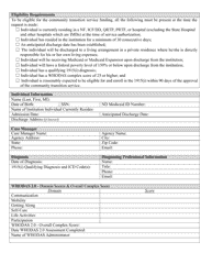 Form 4 1915(I) Community Transition Plan of Care and Request for Funds - North Dakota, Page 2