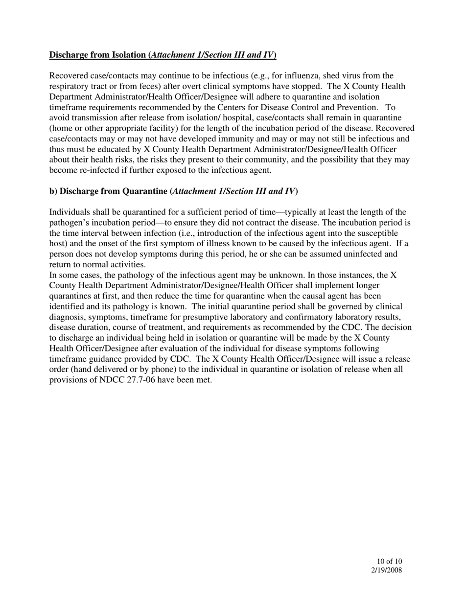 Home Isolation / Quarantine Assessment Tool - North Dakota, Page 10