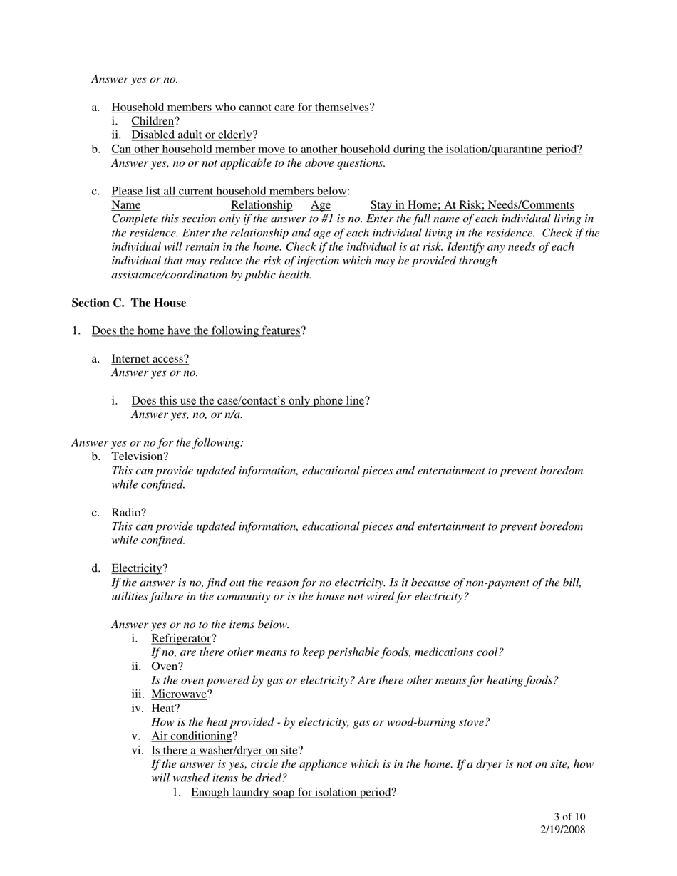 Home Isolation / Quarantine Assessment Tool - North Dakota, Page 3