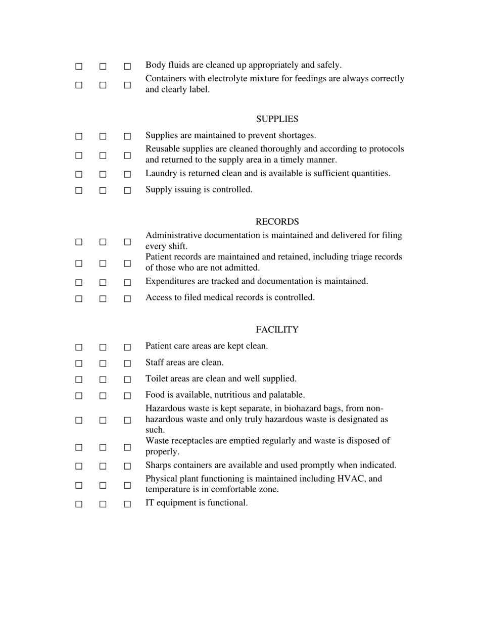 Attachment C Minimum Care Facility Concept of Operations Forms - North Dakota, Page 25
