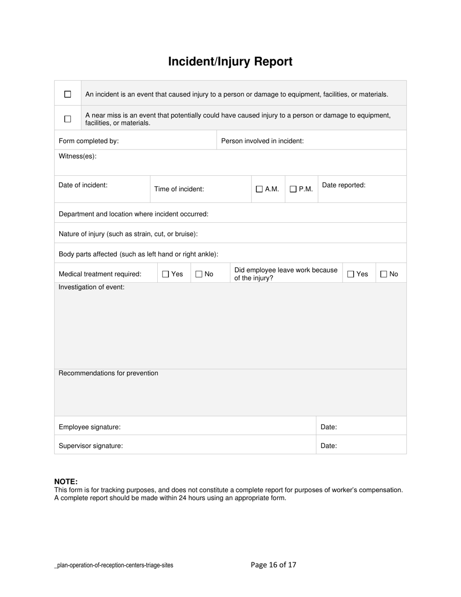 Plan Operation of Reception Centers - North Dakota, Page 16