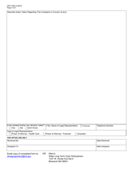 Form SFN1829 Long Term Care Ombudsman Program Complaint Intake - North Dakota, Page 2