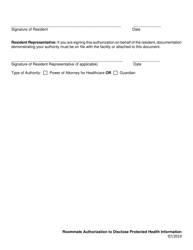 Roommate Authorization to Disclose Protected Health Information Authorized Electronic Monitoring Device - North Dakota, Page 2