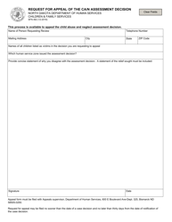 Document preview: Form SFN462 Request for Appeal of the Child Abuse & Neglect Assessment Decision - North Dakota