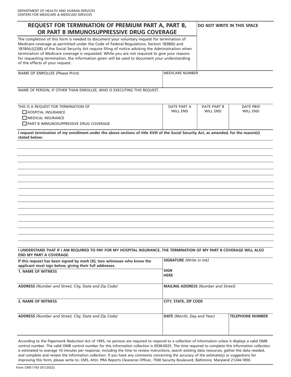 Form CMS-1763 Download Fillable PDF or Fill Online Request for ...