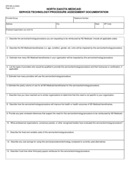 Form SFN905 North Dakota Medicaid Service/Technology/Procedure Assessment Documentation - North Dakota, Page 2
