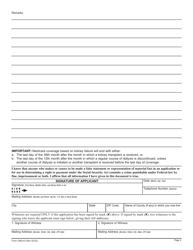 Form CMS-43 Application for Hospital Insurance Benefits for Individuals With End Stage Renal Disease, Page 4
