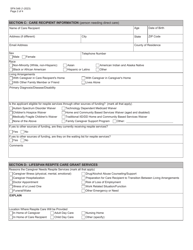Form SFN548 Lifespan Respite Care Grant Respite Care Application - North Dakota, Page 2
