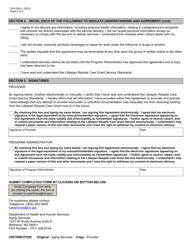 Form SFN559 Lifespan Respite Care Grant Respite Provider Agreement - North Dakota, Page 2