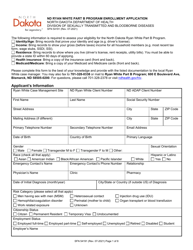 Document preview: Form SFN54191 Nd Ryan White Part B Program Enrollment Application - North Dakota
