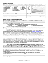 Form SFN54191 Nd Ryan White Part B Program Enrollment Application - North Dakota, Page 2