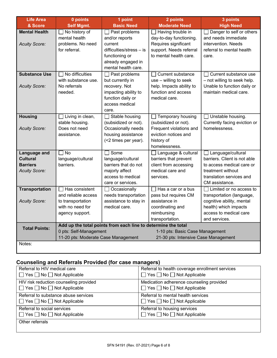 Form SFN54191 Nd Ryan White Part B Program Enrollment Application - North Dakota, Page 6
