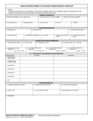 Document preview: USAFE-AFAFRICA Form 299 Usafe-Afafrica Inside 24/96 Hours Tanker Request Checklist