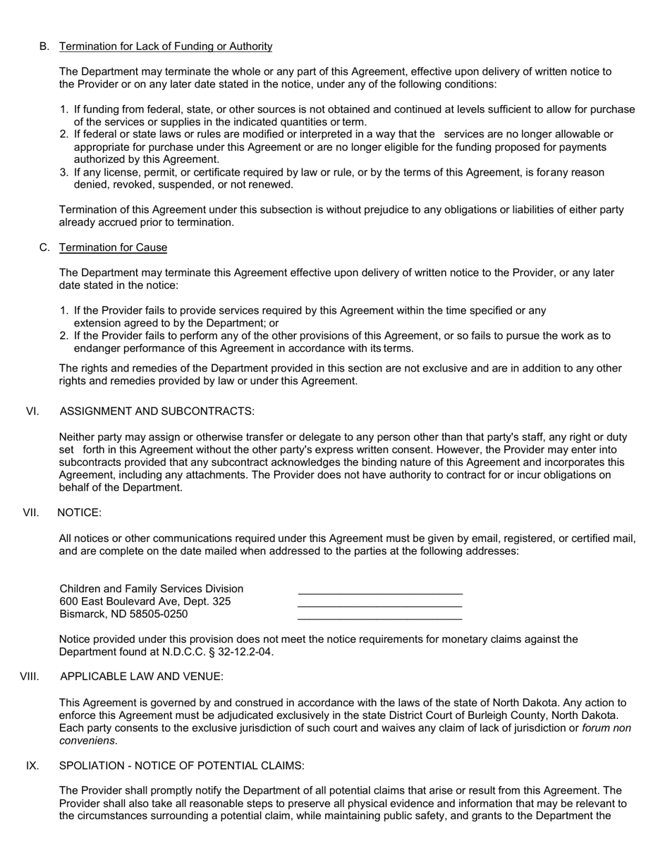 Title IV-E Prevention Services Provider Application - North Dakota, Page 5