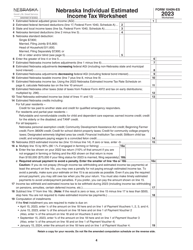 Form 1040N-ES Nebraska Individual Estimated Income Tax - Nebraska, Page 4