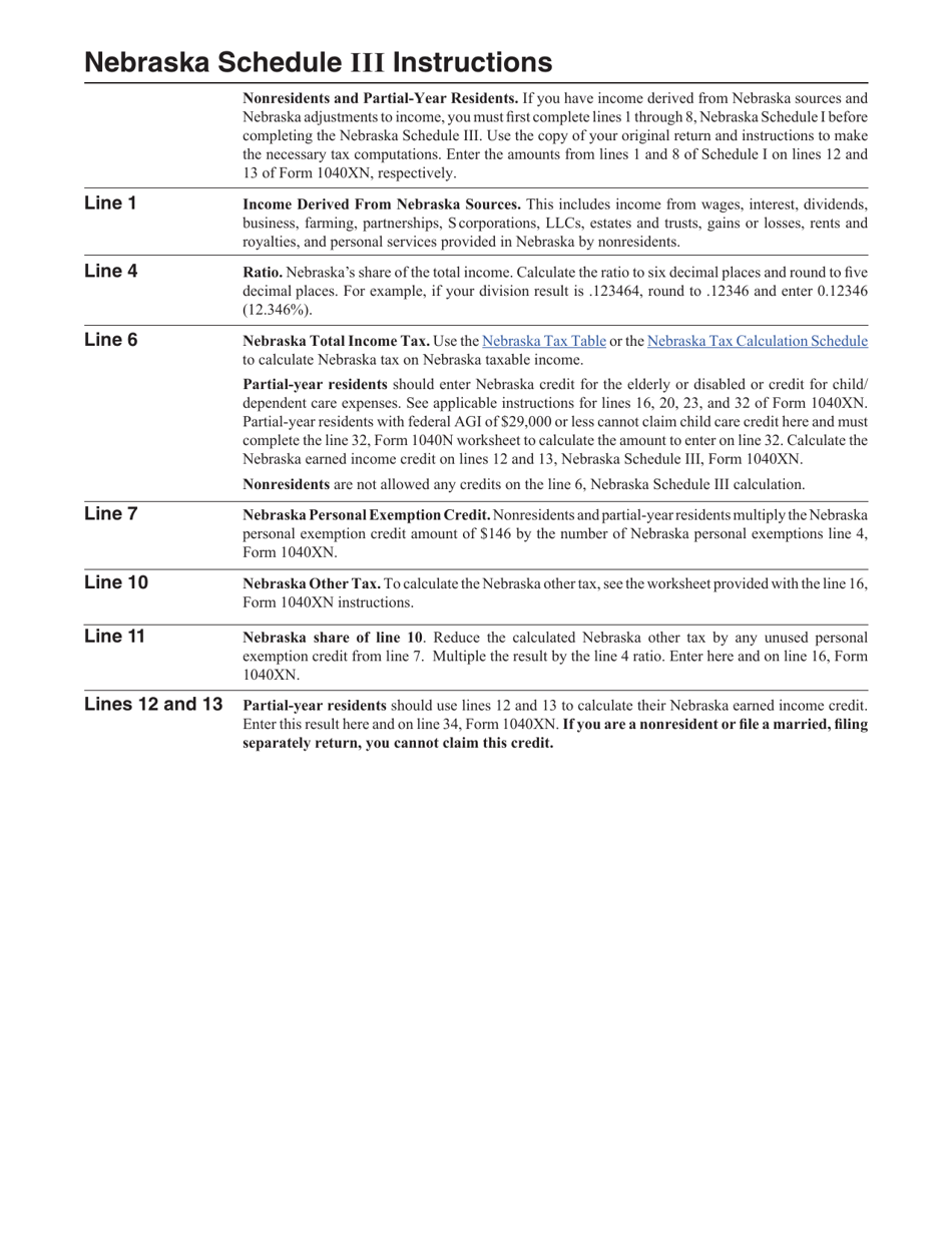 Form 1040XN Amended Nebraska Individual Income Tax Return - Nebraska, Page 13