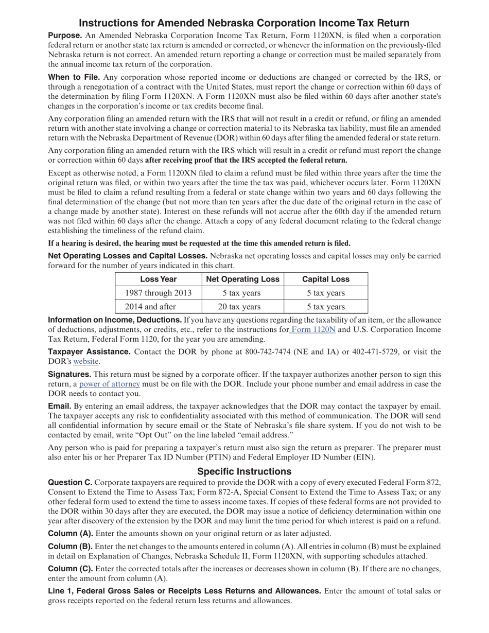 Form 1120XN Amended Nebraska Corporation Income Tax Return for Tax Years After 2021 - Nebraska, Page 3