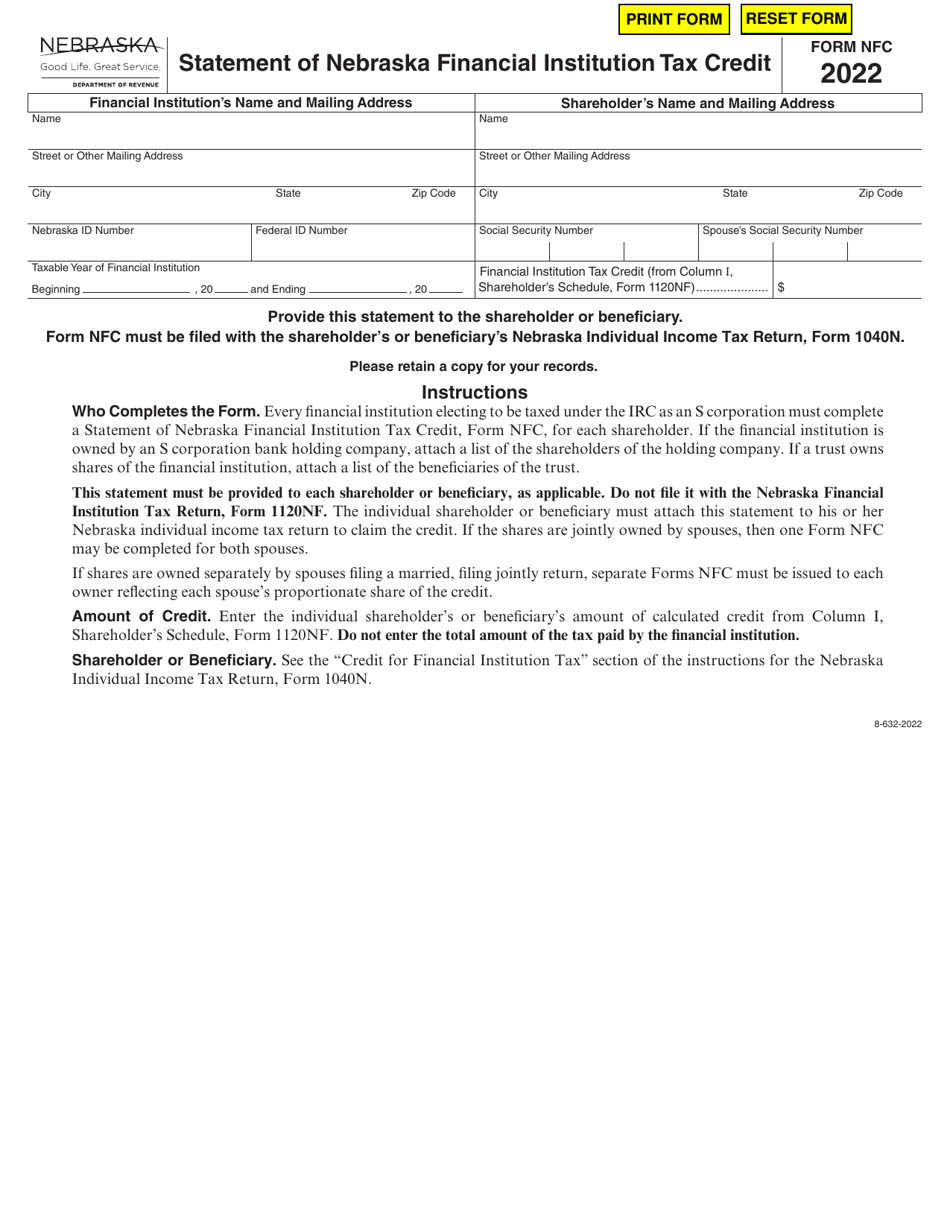 Form NFC - 2022 - Fill Out, Sign Online and Download Fillable PDF ...