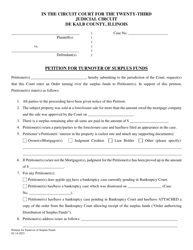 Document preview: Petition for Turnover of Surplus Funds - Illinois