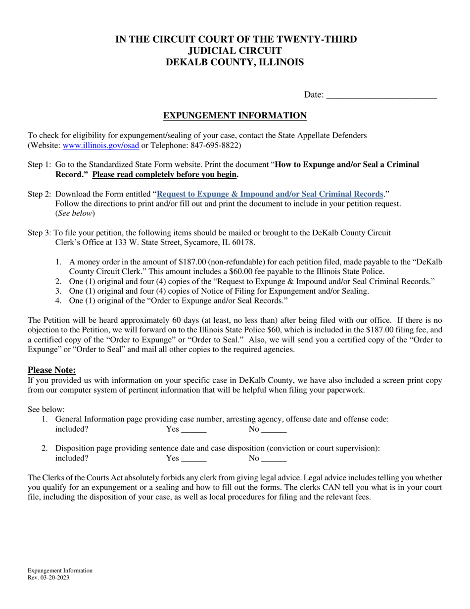 Expungement Information - DeKalb County, Illinois, Page 1