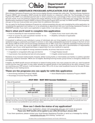 Document preview: Energy Assistance Programs Application - Ohio, 2023