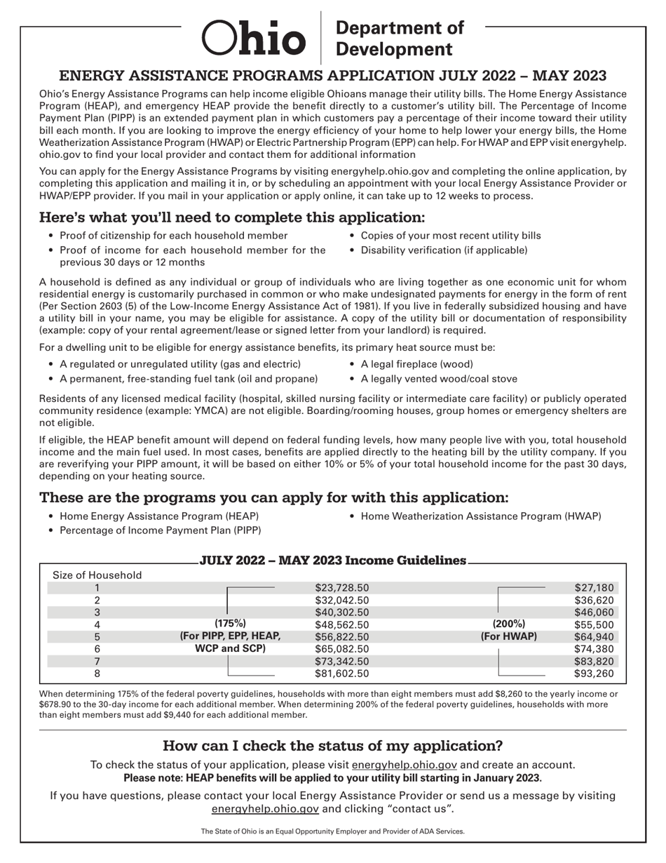 2023 Ohio Energy Assistance Programs Application Fill Out Sign Online And Download Pdf 5170