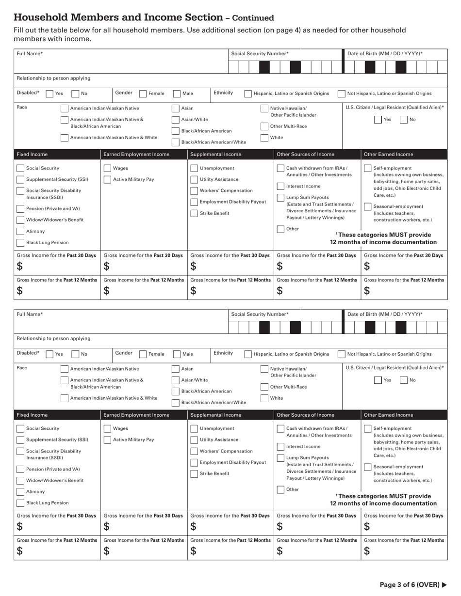 Energy Assistance Programs Application - Ohio, Page 5
