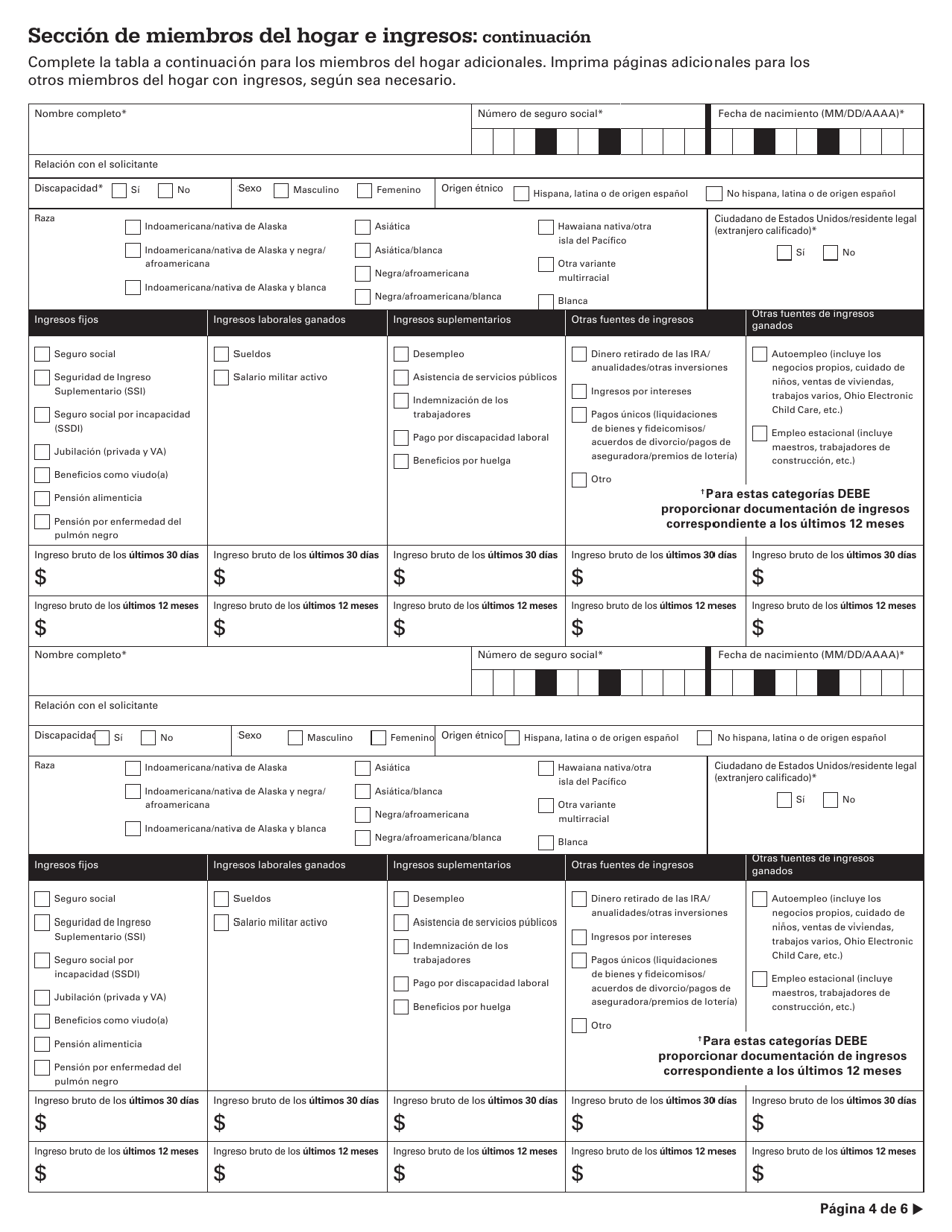 Solicitud Para Los Programas De Asistencia De Energia - Ohio (Spanish), Page 6