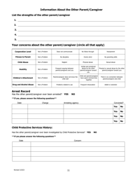 Child Custody Evaluation Questionnaire - County of Kern, California, Page 11