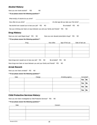 Child Custody Evaluation Questionnaire - County of Kern, California, Page 18
