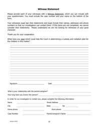 Child Custody Evaluation Questionnaire - County of Kern, California, Page 20