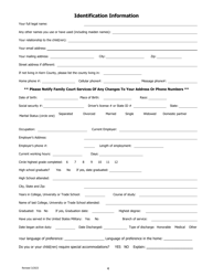 Child Custody Evaluation Questionnaire - County of Kern, California, Page 4