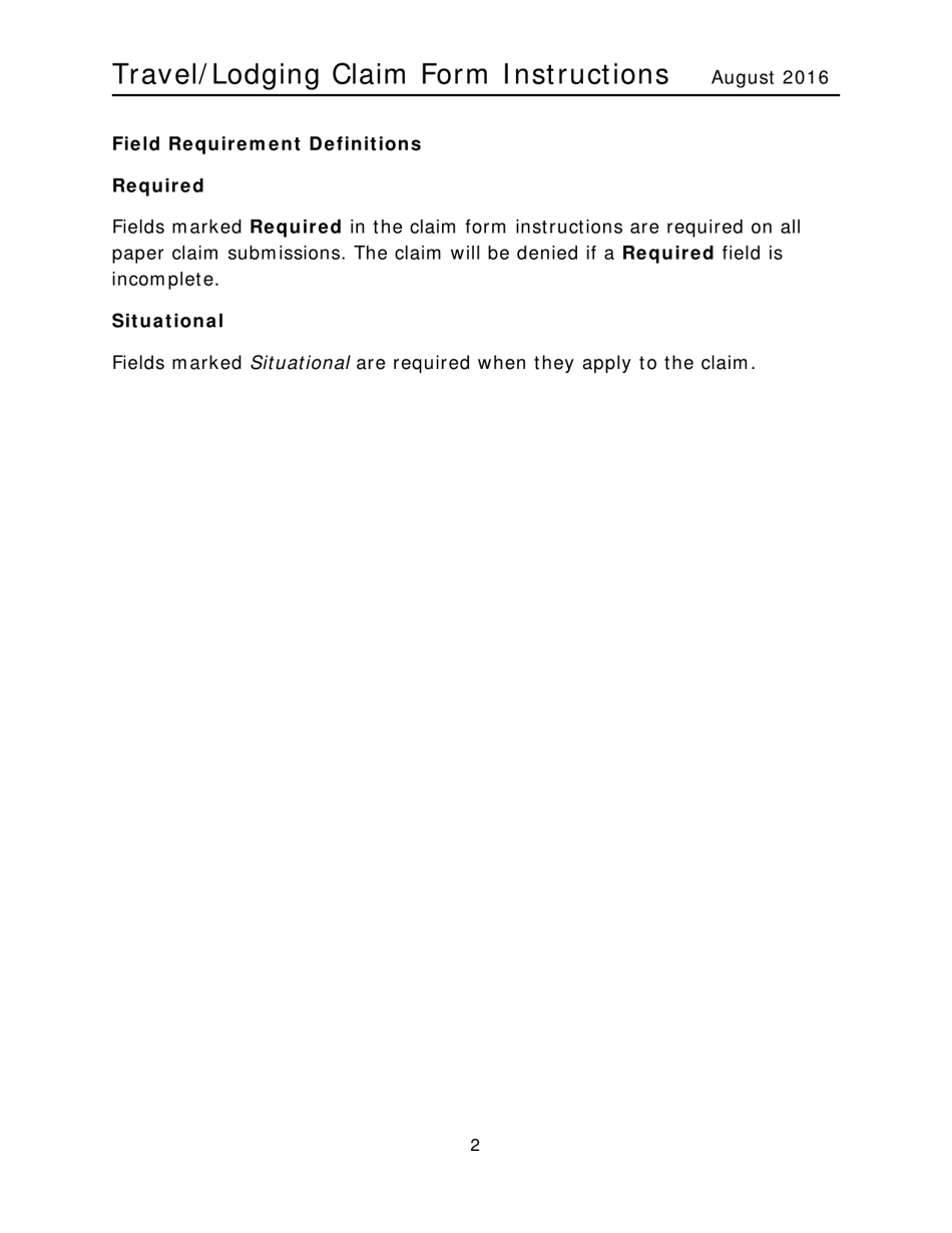 Instructions for Form SFN1731 Medical Travel / Lodging Billing Form - North Dakota, Page 2