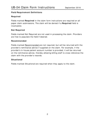 Instructions for Form UB-04, CMS-1450 Nd Health Enterprise Mmis Claim Form - North Dakota, Page 3
