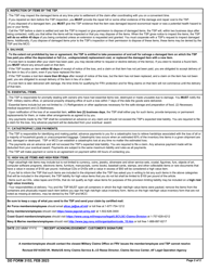 DD Form 3153 Claims for Full Replacement Value (Frv) Coverage Counseling Checklist and Member/Employee Information, Page 2
