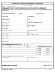 Document preview: DD Form 3161 Non-temporary Storage/Outbound Shipment Change Request