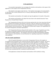 Procedures for Requesting a Transfer of a Taxicab Permit - Maryland, Page 2