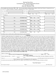 Form 29-51 Initial Regulated Firearms Dealer&#039;s License Application and Affidavit - Maryland, Page 3