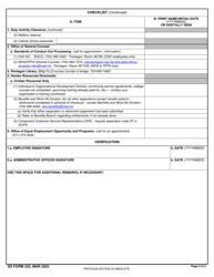 SD Form 225 Osd/WHS Personnel out-Processing Checklist, Page 2