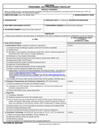 Document preview: SD Form 225 Osd/WHS Personnel out-Processing Checklist