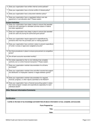 Audit &amp; Internal Control Questionnaire - North Dakota, Page 2