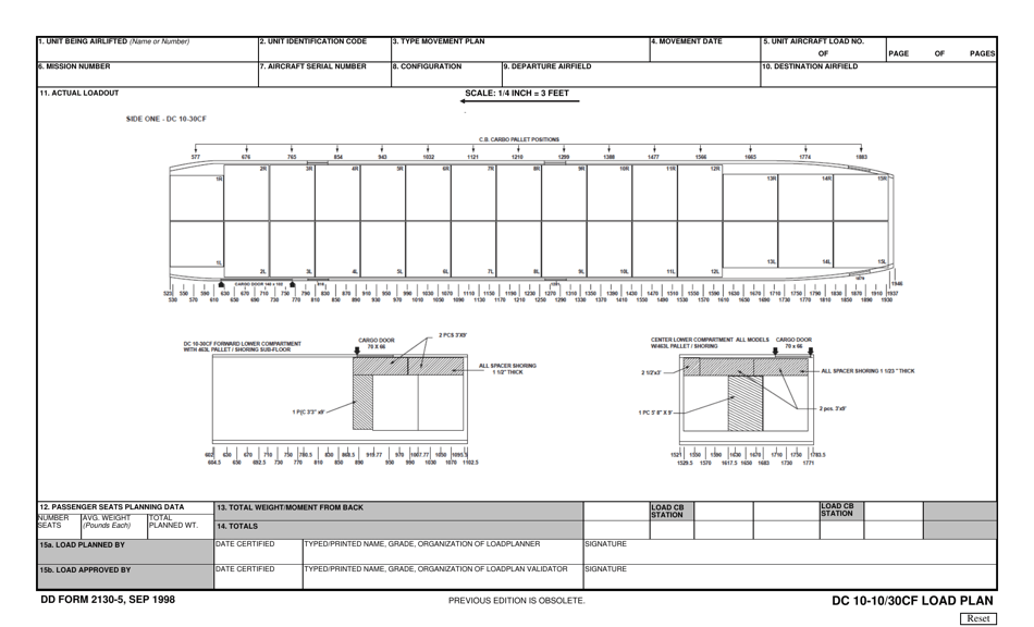 DD Form 2130-5 Dc 10-10 / 30cf Load Plan, Page 1