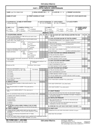 DD Form 2493-1 Part I Asbestos Exposure - Initial Medical Questionnaire
