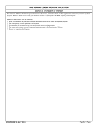 WHS Form 16 WHS Aspiring Leader Program Application, Page 2