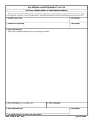 WHS Form 16 WHS Aspiring Leader Program Application, Page 4